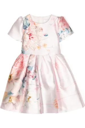 Eirene Satinkleid mit Blumen-Print