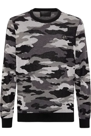 Philipp Plein Merinopullover mit Camouflagemuster
