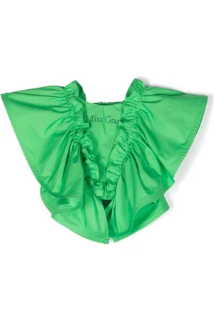 MISS GRANT Gerüschte Bluse mit Logo-Applikation
