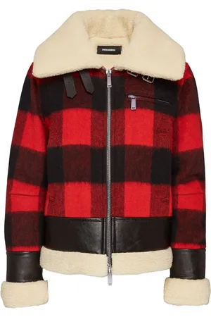 Dsquared2 Shearling-Jacke mit Schottenkaro