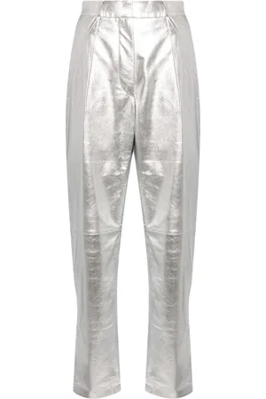 IRO Tapered-Hose aus metallischem Leder