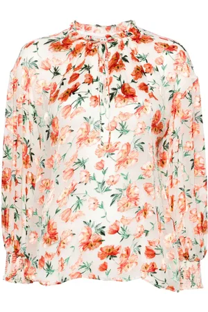 ALICE+OLIVIA Julius Organza-Bluse aus blumigem Jacquard
