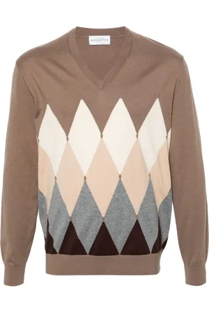 BALLANTYNE Pullover mit Argyle-Intarsienmuster