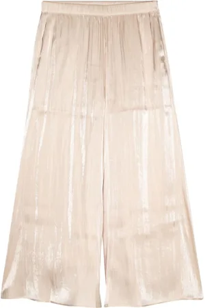 B+AB Laminierte Cropped-Hose mit weitem Bein