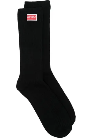 Kenzo Gerippte Socken mit Logo-Patch