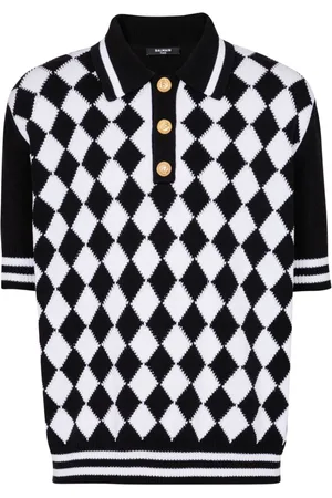 Balmain Gestricktes Diamond Poloshirt