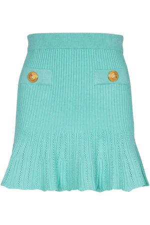 Balmain Gestrickter Minirock mit Schößchen