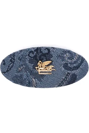 Etro Denim-Haarspange mit floralem Jacquard