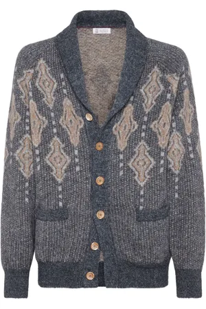 Brunello Cucinelli Gestrickter Intarsien-Cardigan