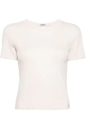 CHANEL 2002 Geripptes T-Shirt