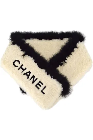 CHANEL 1990-2000s Schal mit Logo-Stickerei
