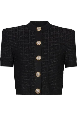 Balmain PB Labyrinth Cropped-Cardigan