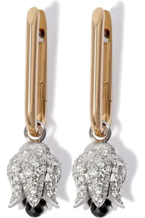 ANNOUSHKA 14kt Tulips Gelbgold-Hängeohrringe mit Diamanten