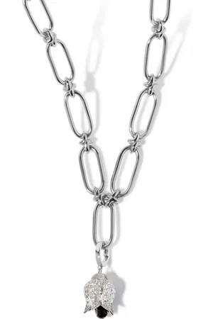 ANNOUSHKA 18kt Tulips Weißgoldhalskette mit Diamantanhänger