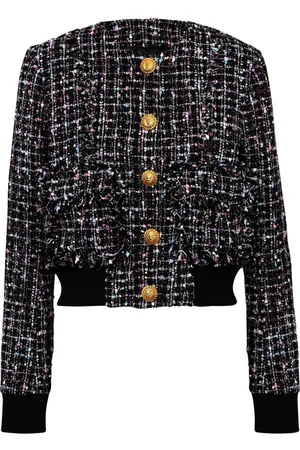 Balmain Cropped-Tweed-Jacke