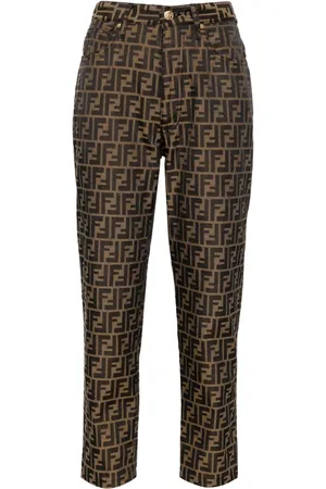 Fendi Cropped-Jeans mit Zucca-Print