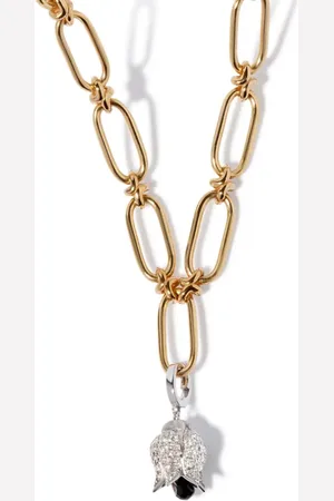ANNOUSHKA 14kt Tulips Gelbgoldhalskette mit Diamantanhänger