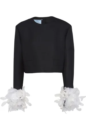 Prada Wolljacke mit Federbesatz