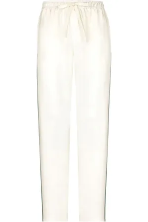 Dolce & Gabbana Seidenhose mit Logo-Stickerei
