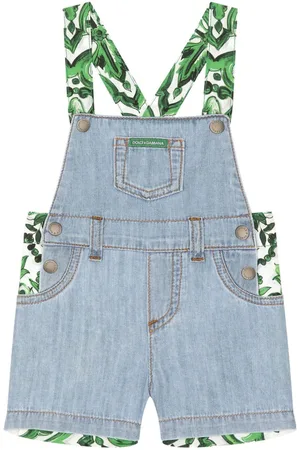 Dolce & Gabbana Jeanslatzhose mit Majolica-Print