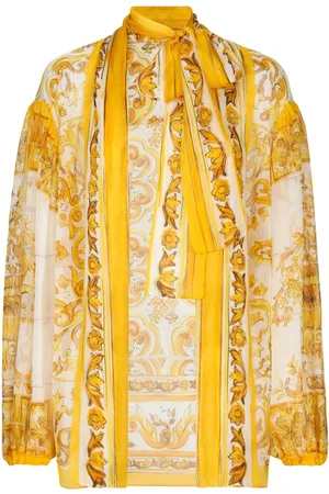 Dolce & Gabbana Seidenbluse mit Majolica-Print