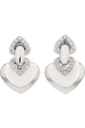 Bvlgari 1990s 18kt Cuore Weißgoldohrringe mit Diamanten