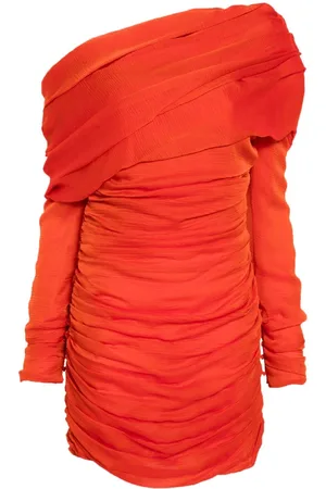 Saint Laurent Schulterfreies Minikleid mit Raffungen