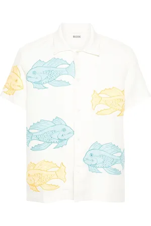 BODE Leinenhemd mit Fisch-Patch