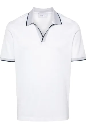 D4.0 Poloshirt mit gestreiften Rändern