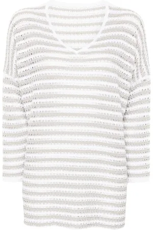 LE TRICOT PERUGIA Gestreifter Pullover in Lochstrick
