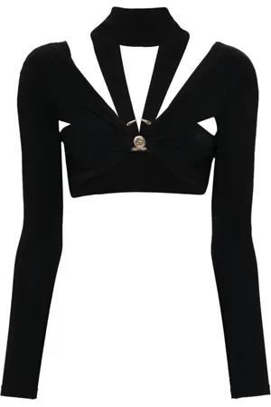 Roberto Cavalli Langärmeliges Cropped-Oberteil