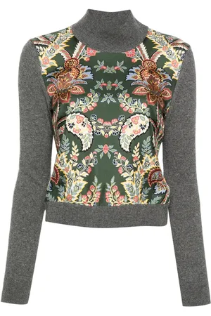 Etro Floraler Pullover mit Kontrasteinsatz