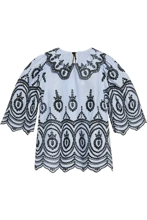 Munthe Bluse mit Lochstickerei