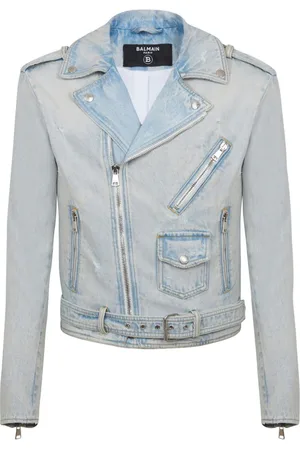 Balmain Bikerjacke aus Denim