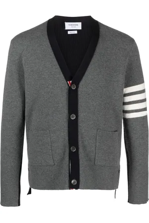 Thom Browne Intarsien-Cardigan mit 4-Streifen-Logo