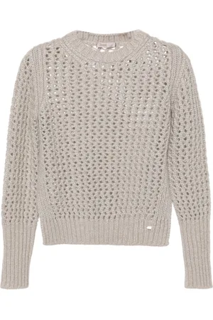 HERNO Lurex-Pullover mit Lochstrickmuster