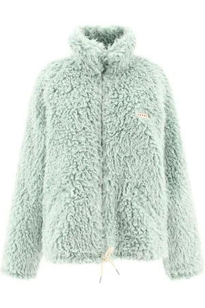 Marni Jacke aus Faux Fur mit Logo-Applikation