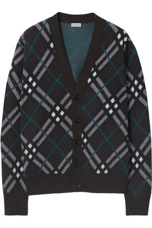 Burberry Karierter Cardigan mit V-Ausschnitt