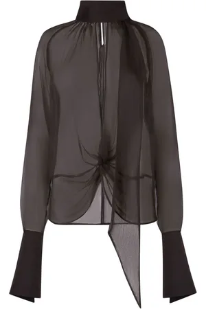 Nina Ricci Semi-transparente Schluppenbluse