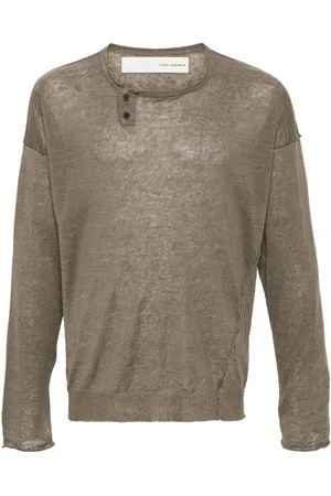 ISABEL BENENATO Leinenpullover mit sichtbaren Nähten