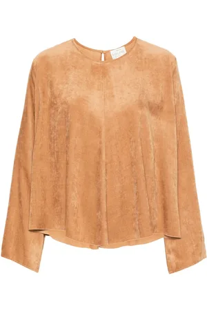 FORTE FORTE Cordbluse mit rundem Ausschnitt