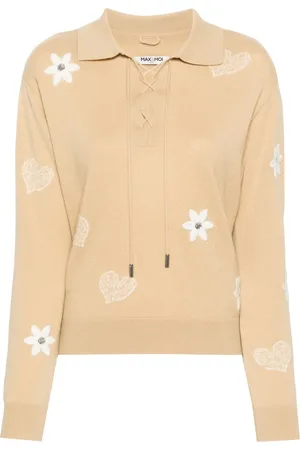 MAX & MOI Pinta Pullover mit blumiger Stickerei