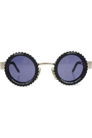 CHANEL 1990-2000s runde Camera Lens Sonnenbrille