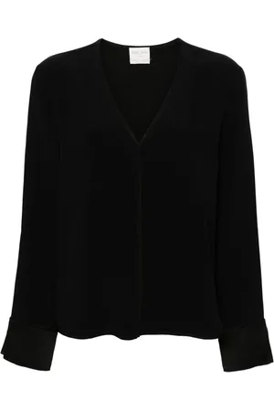 FORTE FORTE Seidenbluse mit V-Ausschnitt