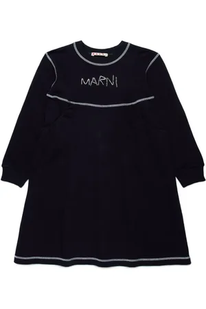 Marni Langärmeliges Kleid mit Perlenstickerei