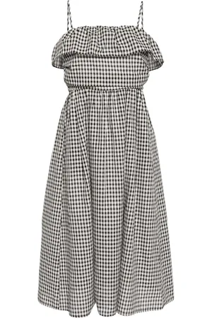 B+AB Kariertes Midikleid