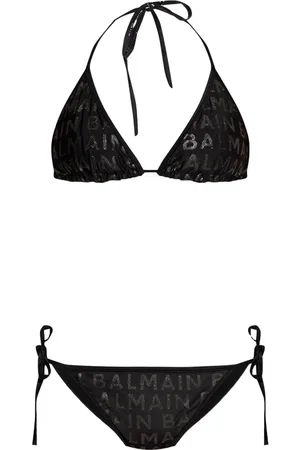 Balmain Triangel-Bikini mit Logo-Print