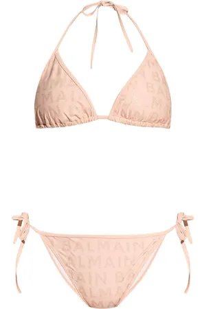 Balmain Triangel-Bikini mit Logo-Print