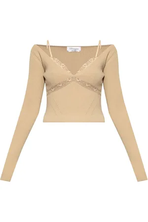 BLUMARINE Strickoberteil mit Spitzendetail