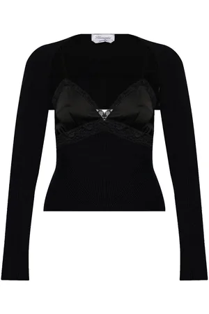 BLUMARINE Strickoberteil mit Spitzeneinsatz